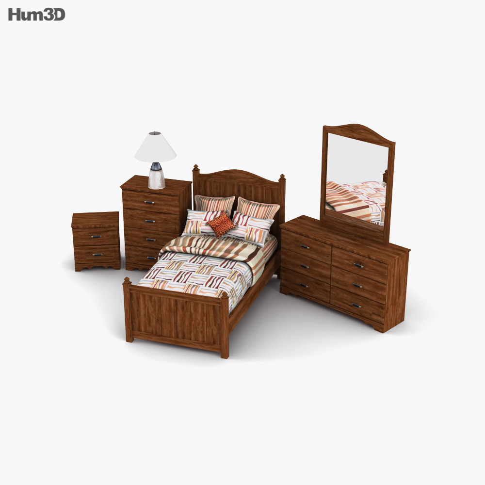 Ashley Camp Huntington Poster Set da camera da letto Modello 3D
