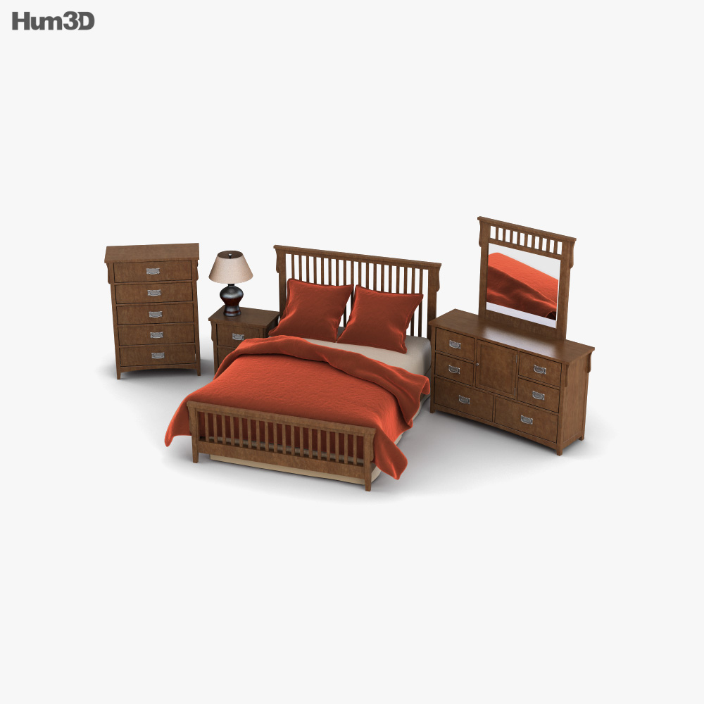 Ashley Colter Panel bedroom set 3D model