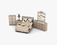 Ashley Silverglade Sleigh Bedroom set 3d model