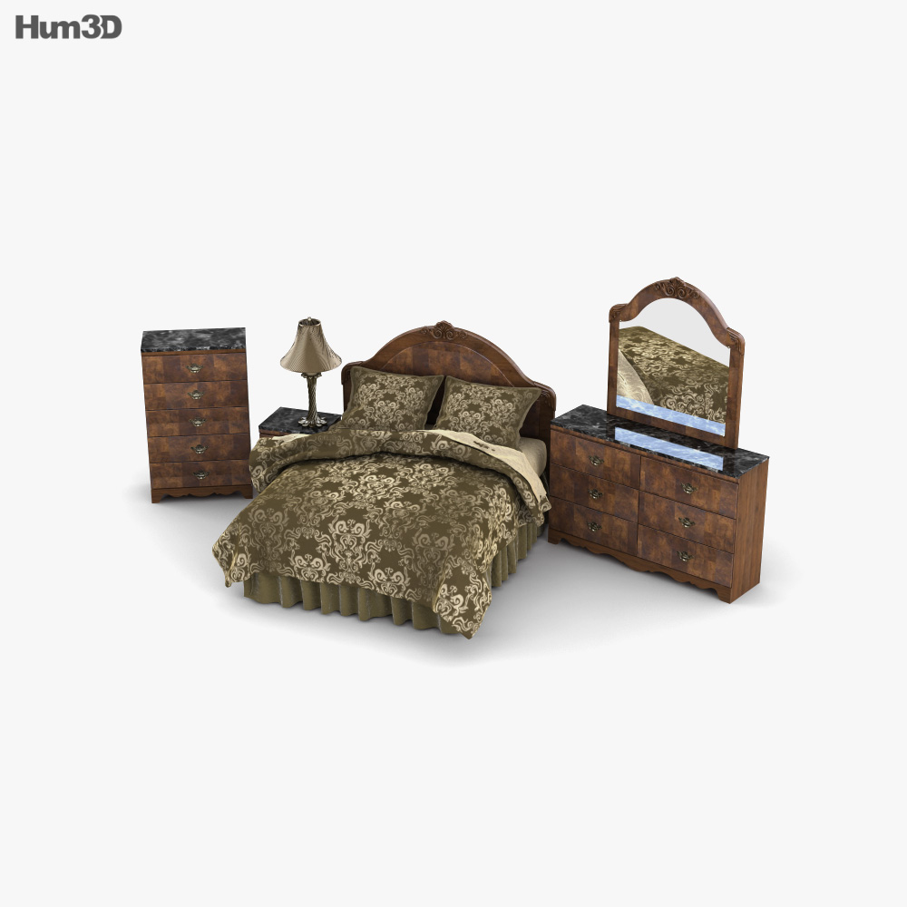 Ashley Buckingham Panel bedroom set 3D 모델 