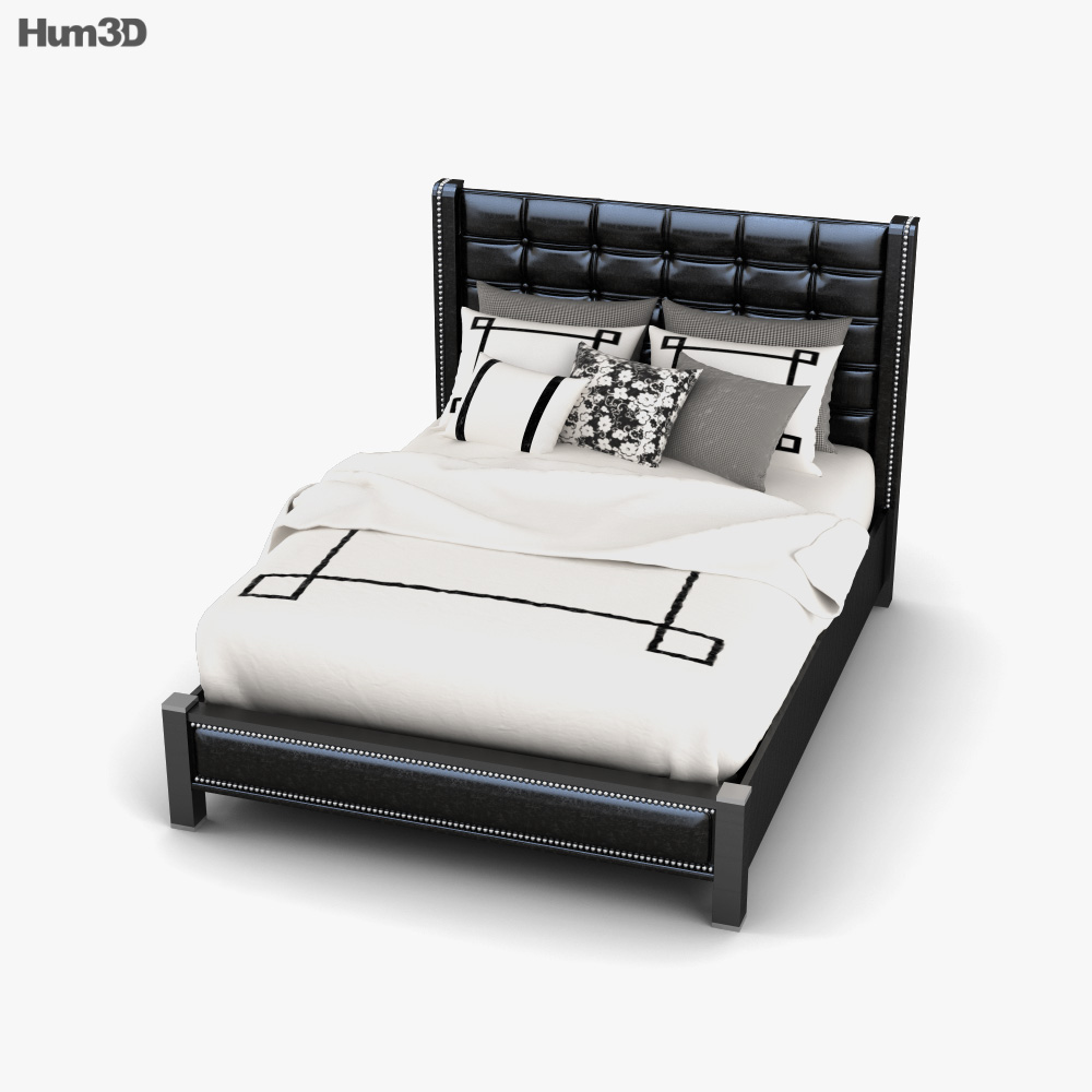 Ashley Diana Queen Upholstered Headboard Bed 3d model