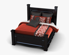Ashley Shay Queen Poster bed with Storage 3D модель