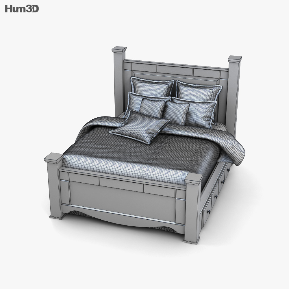 Ashley Shay Queen Poster Bed With, Ashley Shay King Poster Bed Set