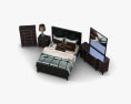 Ashley Carlyle Upholstered Bedroom set 3d model