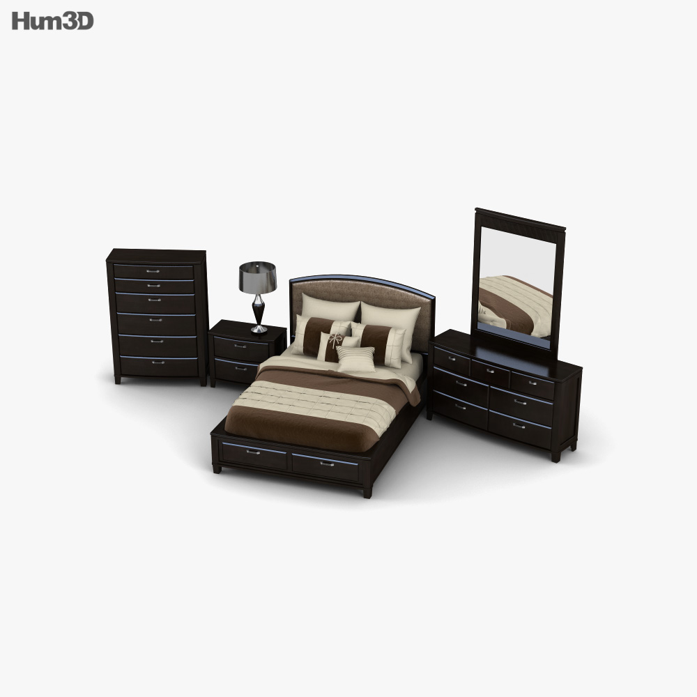 Ashley Emory Panel bedroom set 3D 모델 