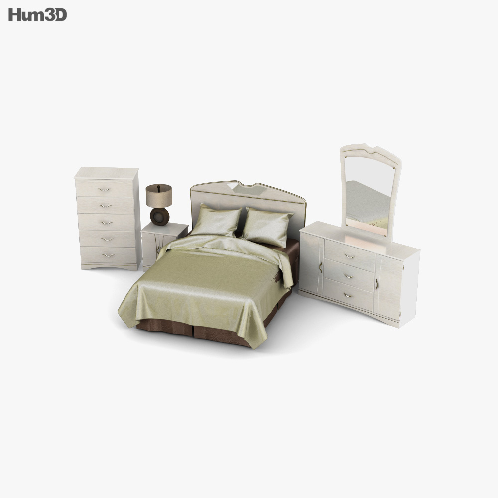 Ashley Havianna Juego de dormitorio con paneles Modelo 3D