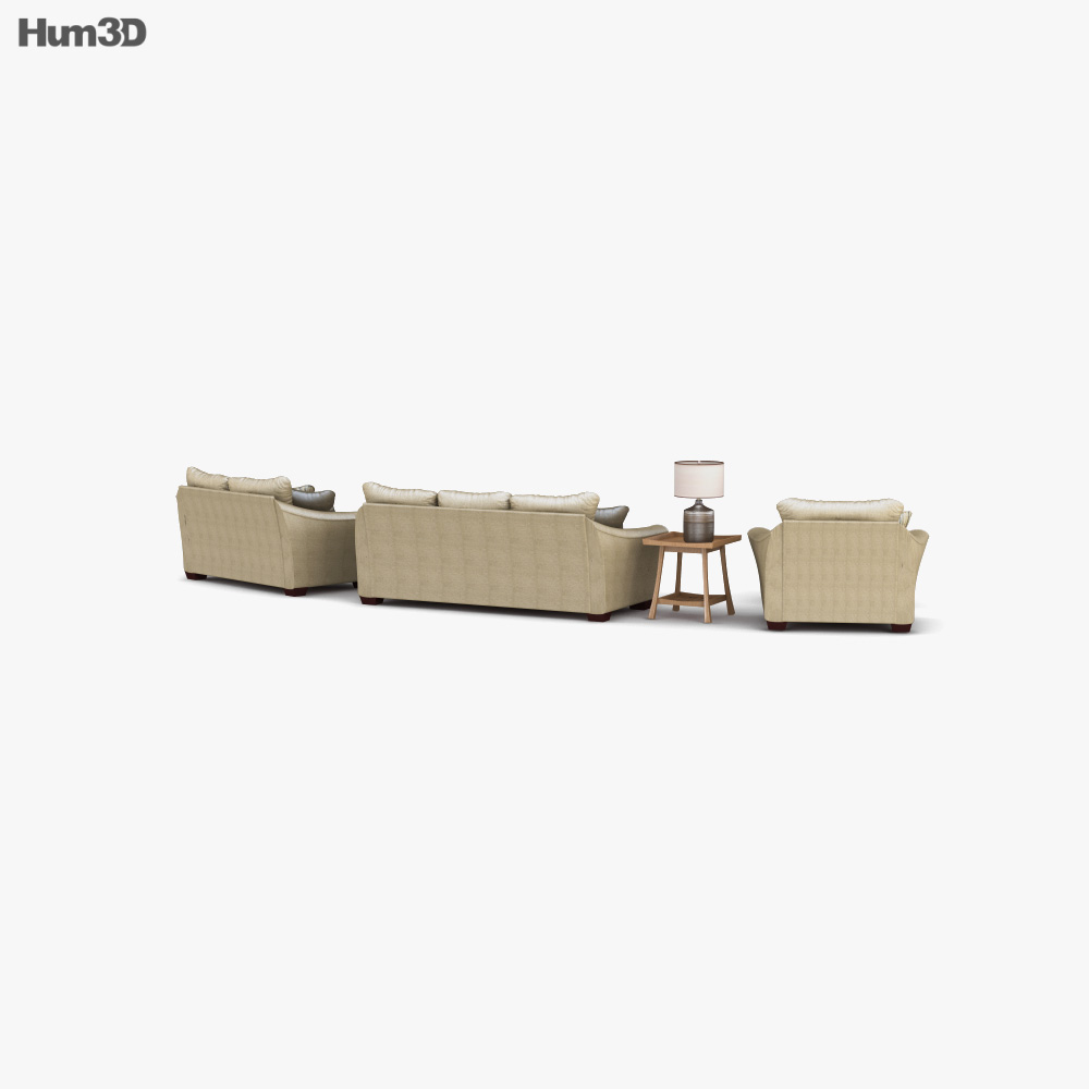 Ashley Lena - Putty Sofa & Liebesplatz Living Room Set 3D-Modell