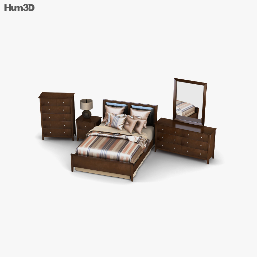 Ashley Nico Panel bedroom set 3D model