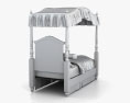Ashley Exquisite Twin Poster bed 3d model