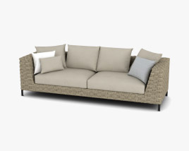 B and B Ray Outdoor Natural Sofa Modèle 3D