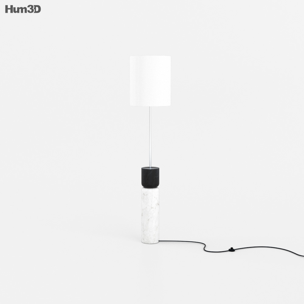 CB2 Stacked Marble Floor lamp 3D model