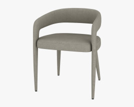 CB2 Lisette Grey Dining armchair 3D model