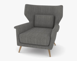 Caracole The Elemental Wingback Armchair 3D model