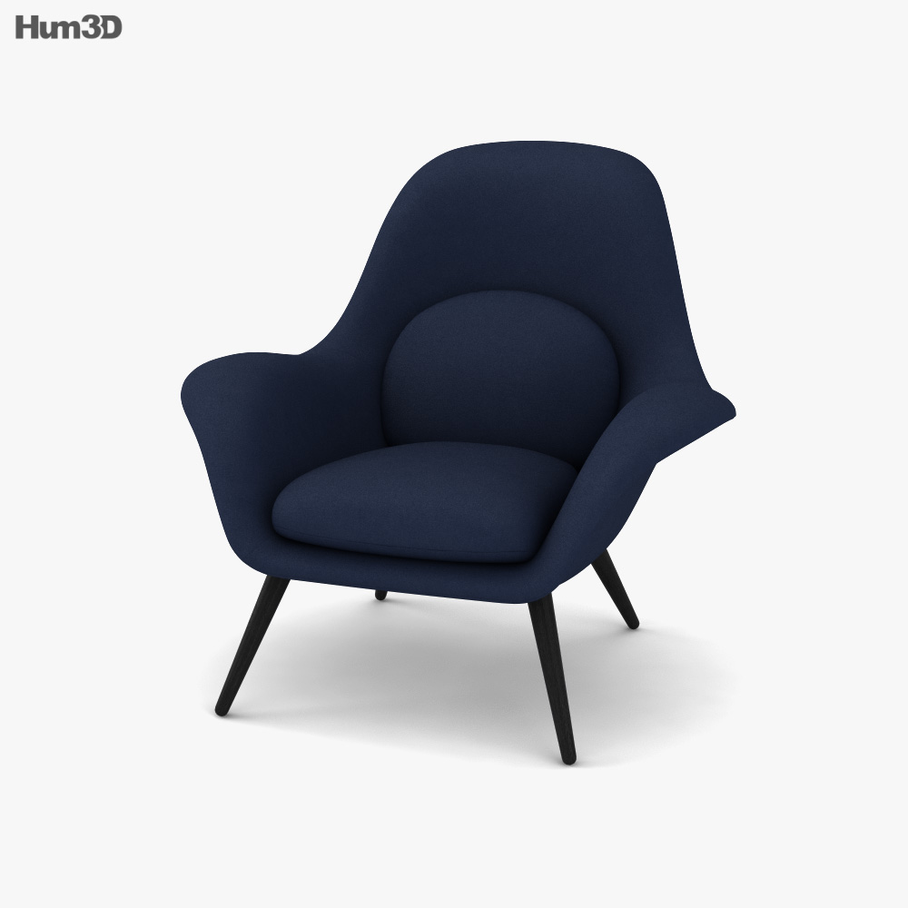 Fredericia Swoon Lounge armchair 3D model