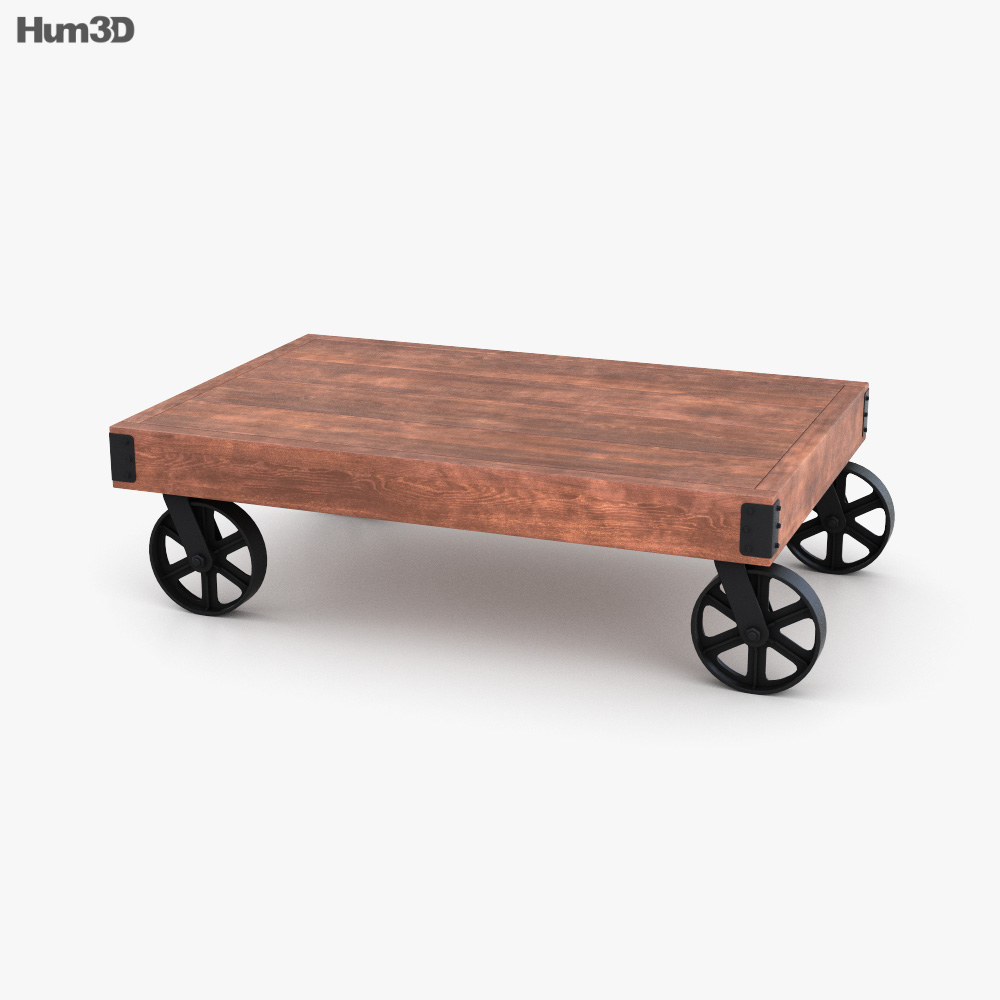 Industrial Cart Coffee table 3D model