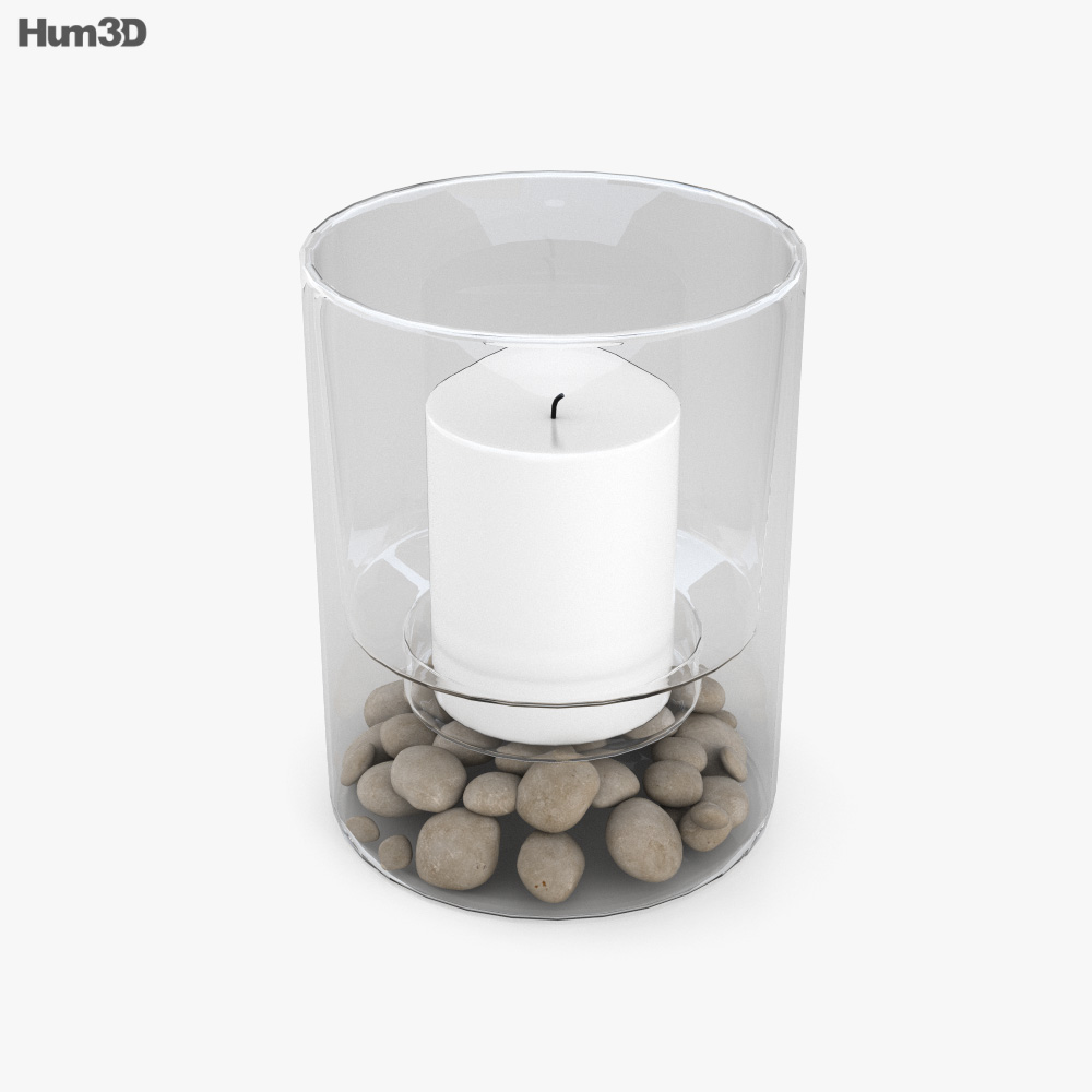 玻璃罐中的蜡烛 3D模型