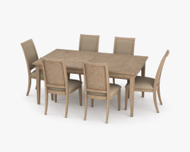 Transitional Extendable Dining Set 3D model