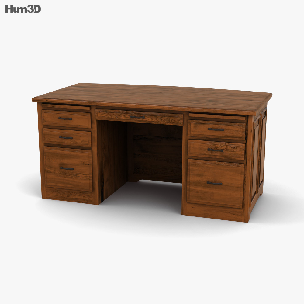 Amish Liberty Classic Executive Desk 3D model