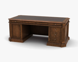 Classic With Leather Top desk 3D model