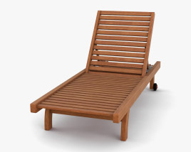 Wooden Beach chair 3D model