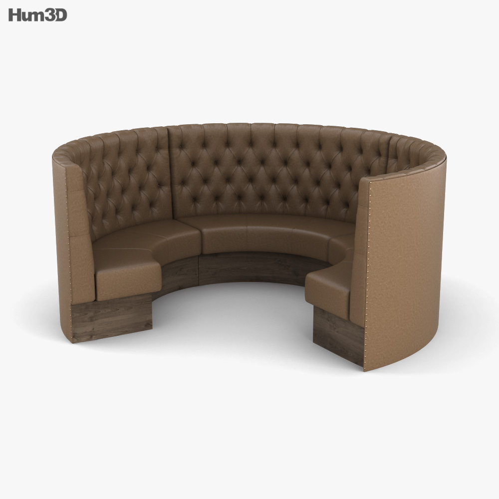Round Booth Restaurant Seating 3D model