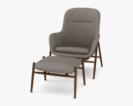 Nora Cadeira de Lounge and Ottoman Modelo 3d