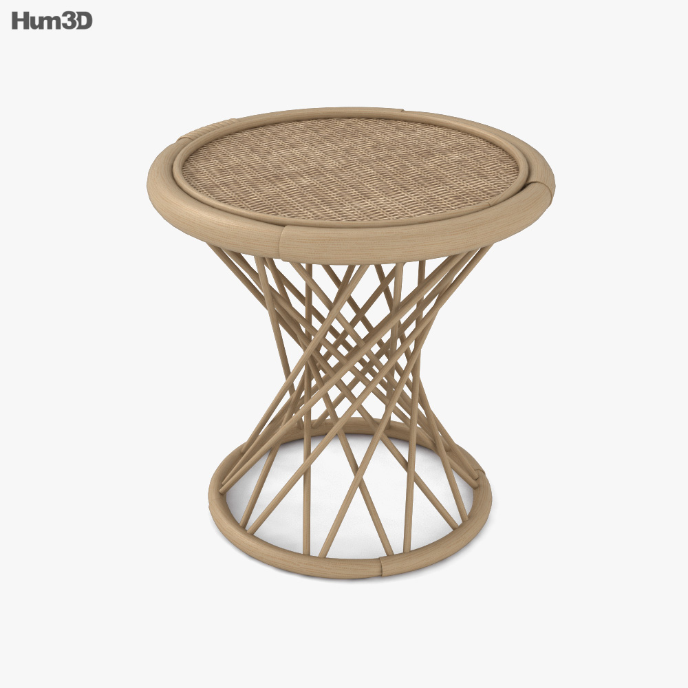 Журнальний столик з ротанга 3D модель
