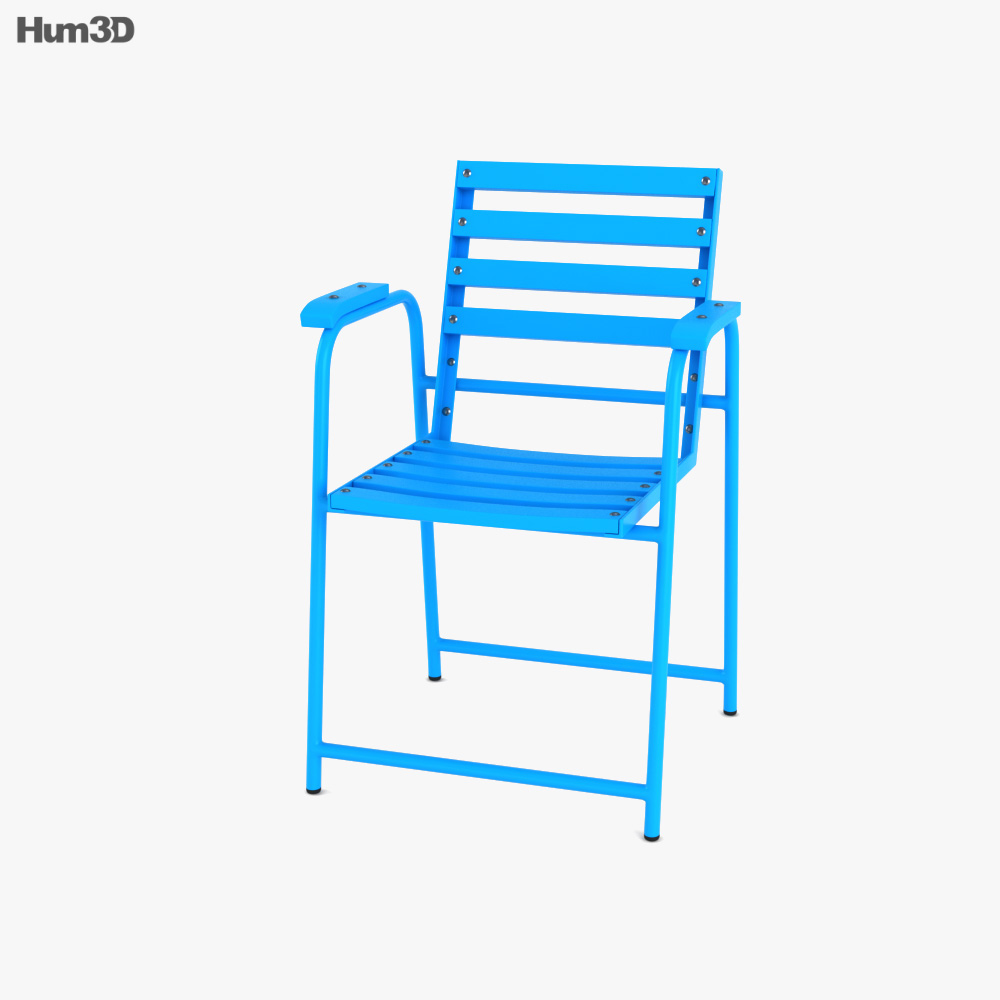 Blue French Riviera Nice chair 3D model