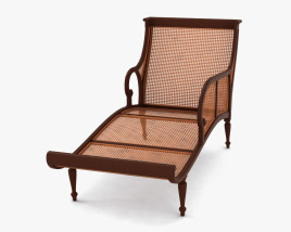 British Colonial Caned Chaise lounge 3D модель