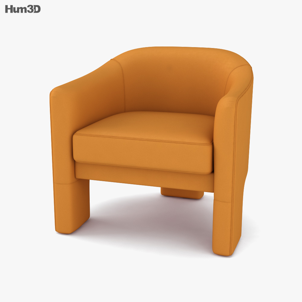 Londyn Velvet Accent Chair 3D model