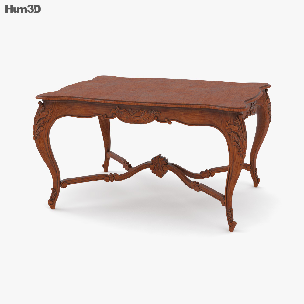 Louis XV Antique French Rococo Dining table 3D model