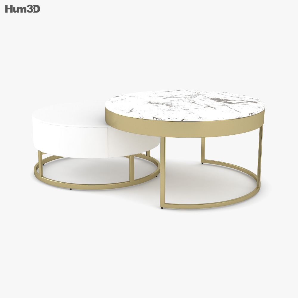 Homary Round Nesting Coffee table 3D model