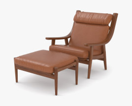 Hans Wegner GE 530 Lounge chair & Ottoman 3D model