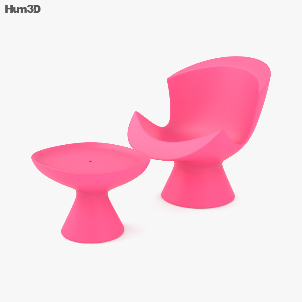 Karim Rashid Kite Chair & Ottoman 3D model