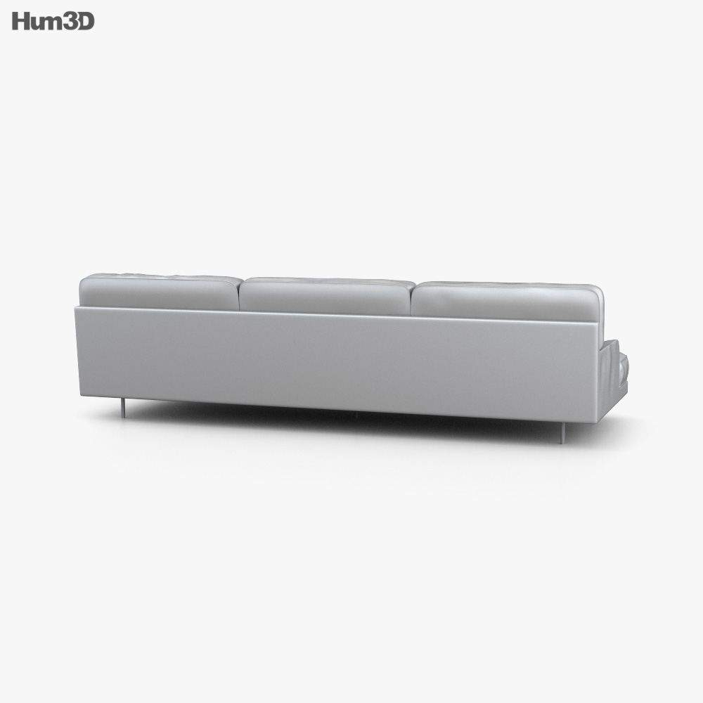 Gubi Flaneur Three-Seat sofa 3D model - Furniture on Hum3D