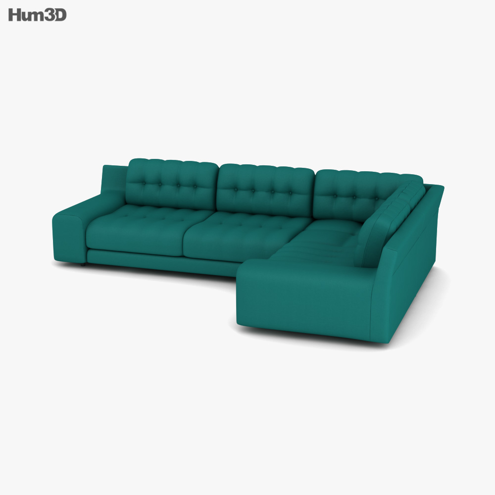Habitat Hendricks Left Corner Fabric Sofa 3D model