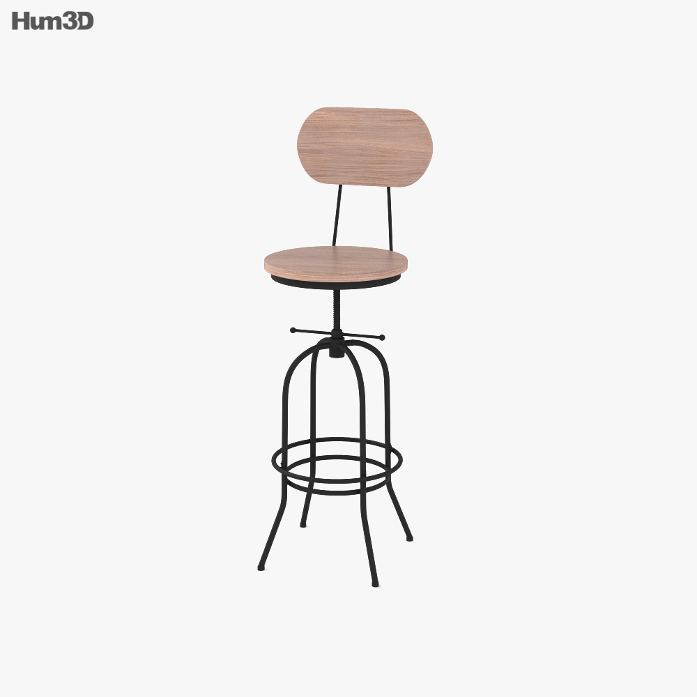 IKAYAA Swivel Bar stool 3D model