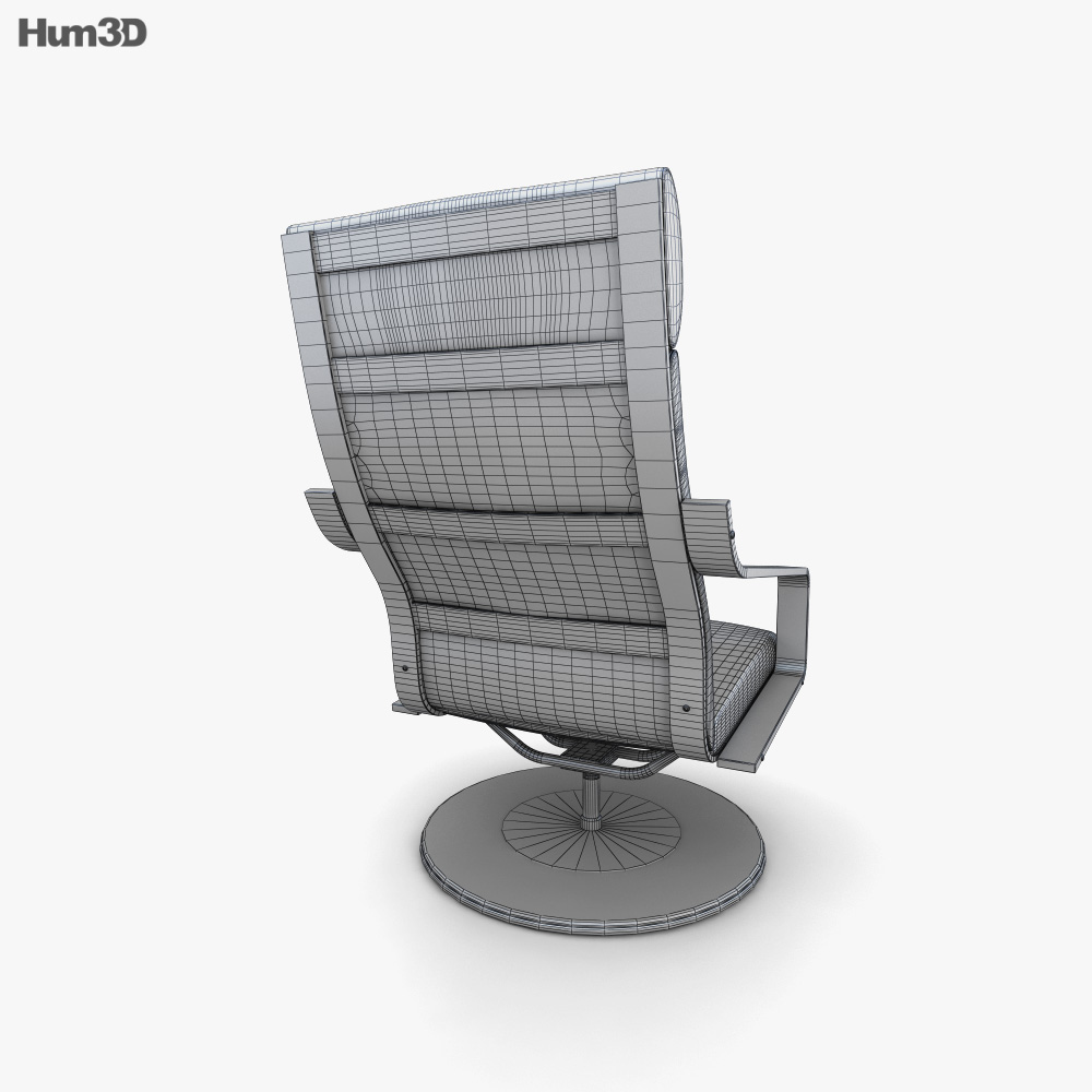 Ikea Poang Swivel 扶手椅3d模型 家具on Hum3d
