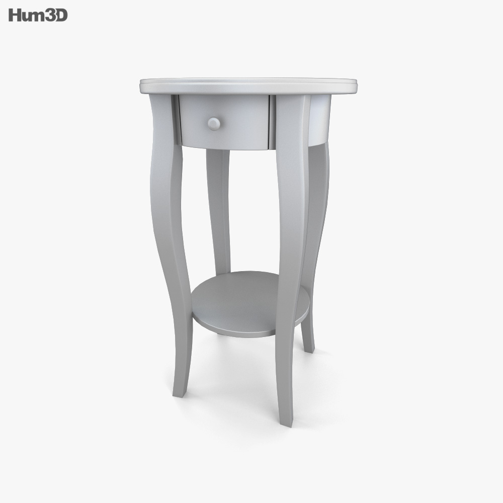 Ikea Hemnes Bedside Table 1 3d Model, Round Bedside Table With Drawer Ikea