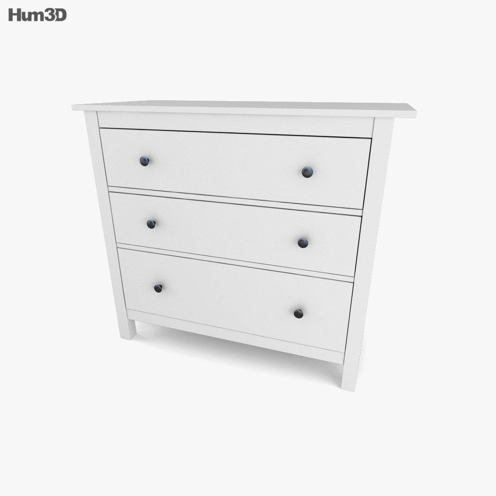 IKEA HEMNES Commode à Tiroirs 3 Modèle 3D