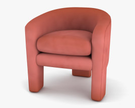 Milo Baughman Three Legged Armchair 3D model