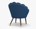 Oliver Bonas Flora Scalloped Azure Armchair 3d model