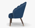 Oliver Bonas Flora Scalloped Azure 肘掛け椅子 3Dモデル