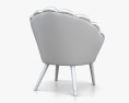 Oliver Bonas Flora Scalloped Azure Armchair 3d model