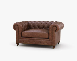 Restoration Hardware 60 Keningston Leather sofa 3D model