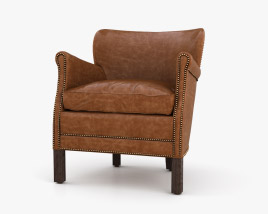 Restoration Hardware Professor 27s Leather chair With Nailheads 3D model