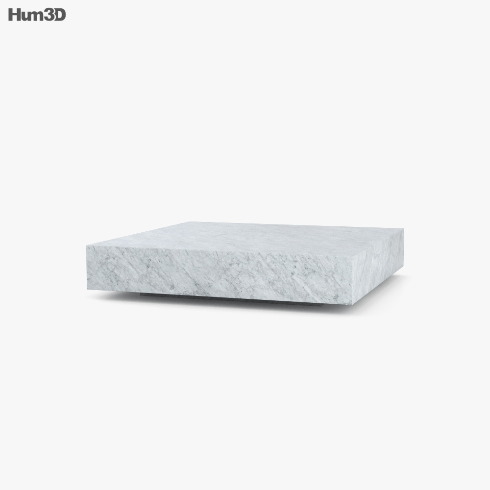 Restoration Hardware Low Marble Plinth Square Coffee table 3D model