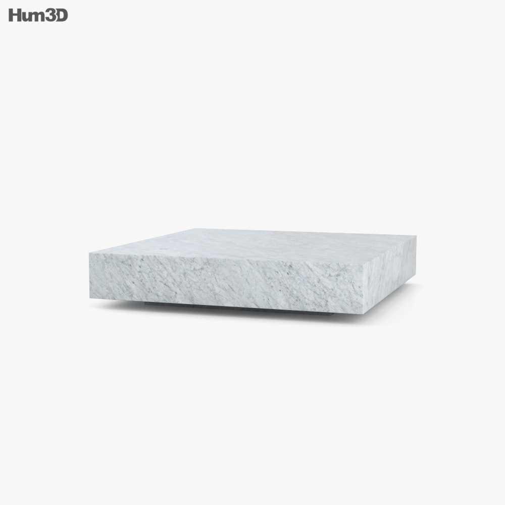 Restoration Hardware Low Marble Plinth Square Coffee table 3d model