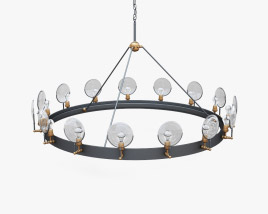 Restoration Hardware Gaslight Lens Chandelier 3D model