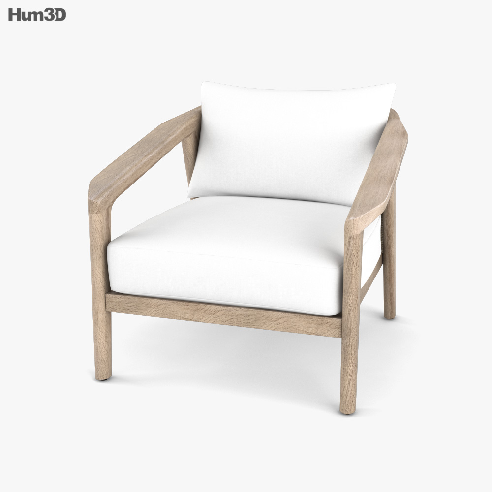 Restoration Hardware Malta Teak Lounge chair 3D model